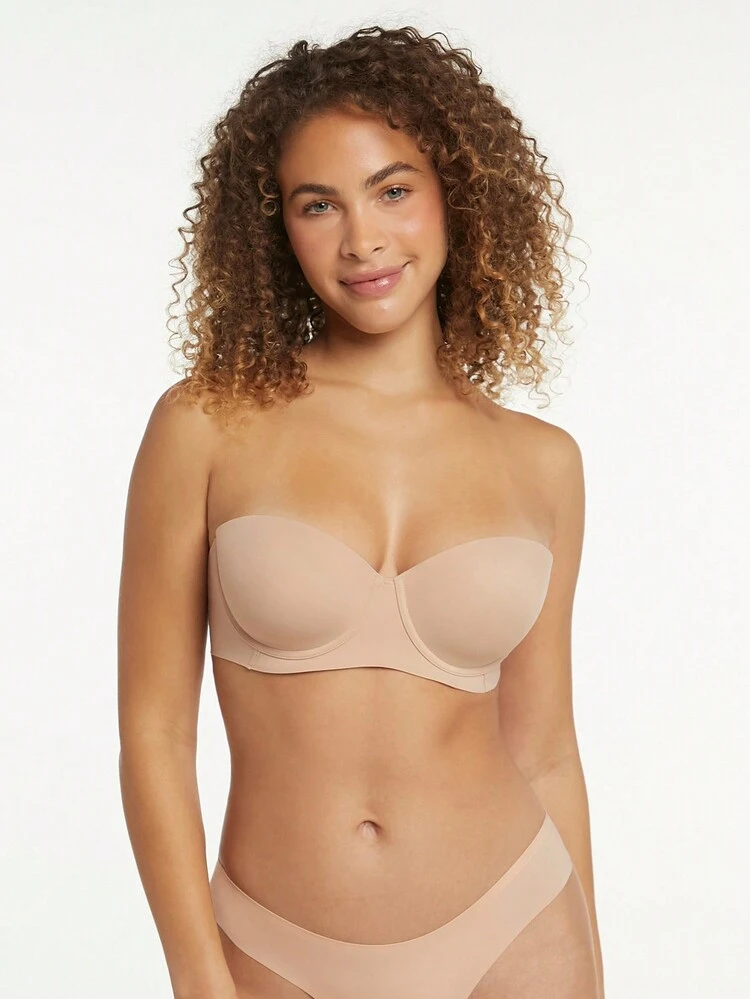 Dream Curve Support+ Strapless Push-Up Lingerie As Outerwear Basic Half Wedding Bra