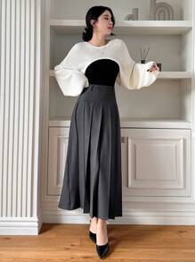 Dazy Star Women's Pleated Skirt,Back To School Clothes Fall - Dark Grey - View 4