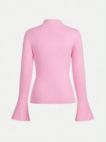 SHEIN Teen Girls' Casual Long Sleeve Crew Neck Pullover Sweater