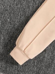 Conjunto De 3 Piezas De Chaleco, Sudadera Y Pantalón Deportivo De Color Liso Para Niñas - Caqui - Ver 4