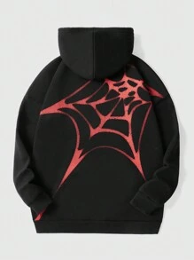 Our Goth Black Punk Style Streetwear Spider Web Jacquard 3d