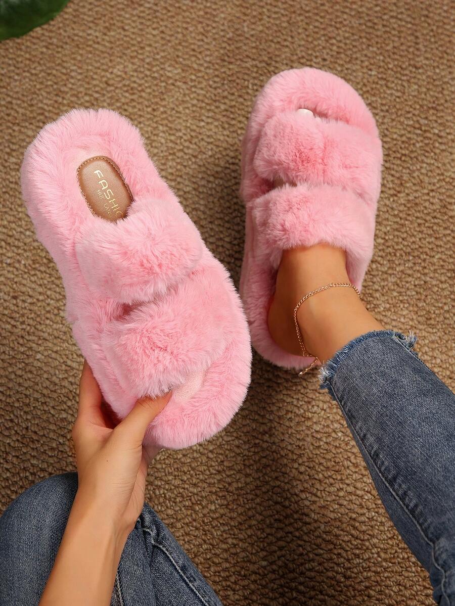 Dép xỏ ngón đế dày màu hạt dẻ nâng cao mới cho nữ, dép xỏ ngón hở mũi thoải mái, dép xỏ ngón hình chữ thập, họa tiết da báo, trang phục ngoài trời thời trang - Màu Hồng  Dưa hấu - Xem 1