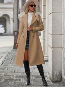 SHEIN Clasi 女士呢子服裝 - 卡其色 - 查看 5