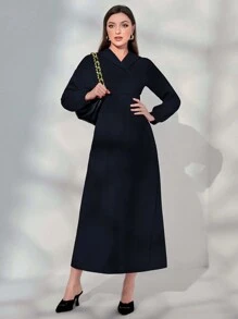 Seusyu 女士實色連帽運動裙 - 藏蓝色 - 查看 1