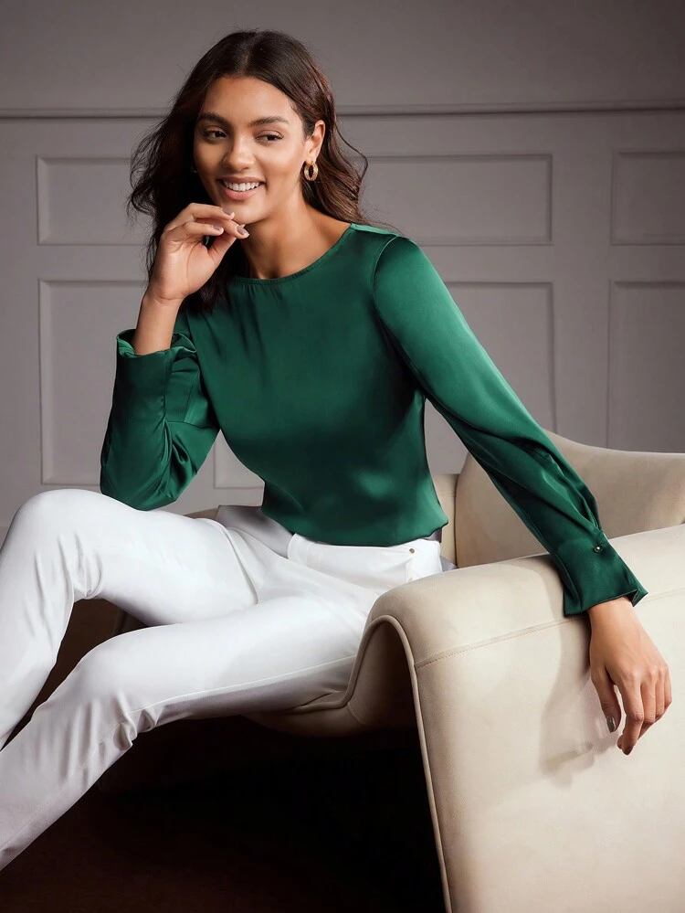 MOTF Classy SATIN SLEEVE DETAIL BLOUSE