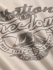 Dazy Star 女士拼接襪口插肩袖t恤,印有字母圖案 - 米色 - 查看 9