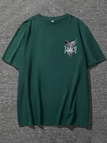 Manfinity Men's Pigeon & Letter Printed T-shirt - Green - View 2