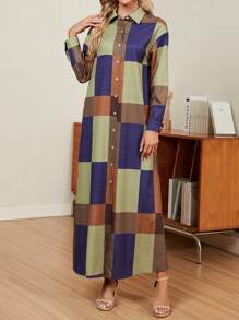 EMERY ROSE Women's Contrast Color Shirt Dress - Yellow - View 3