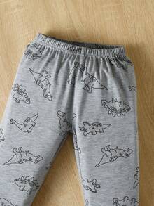 SHEIN 小男童恐龍圖案運動衫和運動褲 - 彩色 - 查看 7