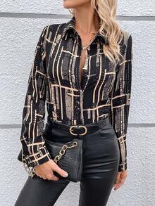 SHEIN LUNE Ladies' Full-printed Floral Shirt - Multicolor - View 5