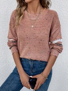 SHEIN LUNE Suéter Con Tinte Espacial Para Mujer - Rosa vieja - Ver 1