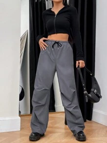 SHEIN Unity 束口腰長褲 - 深灰色 - 查看 5