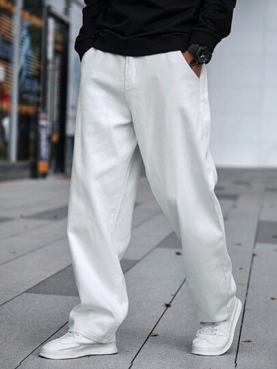 Jeans Droits Pour Hommes À Poches En Biais