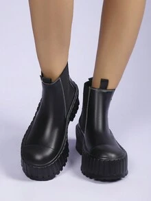 Quý cô Đúng mốt Giày bốt ngắn ( Mắt cá chân & Ngắn ) Với Dày Chống trượt Đế , Đàn hồi Ban nhạc , Vá lại & Buổi tiệc Phong cách phương Tây - màu đen - Xem 2