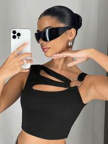 SHEIN ICON Camiseta Sin Mangas - Negro - Ver 7