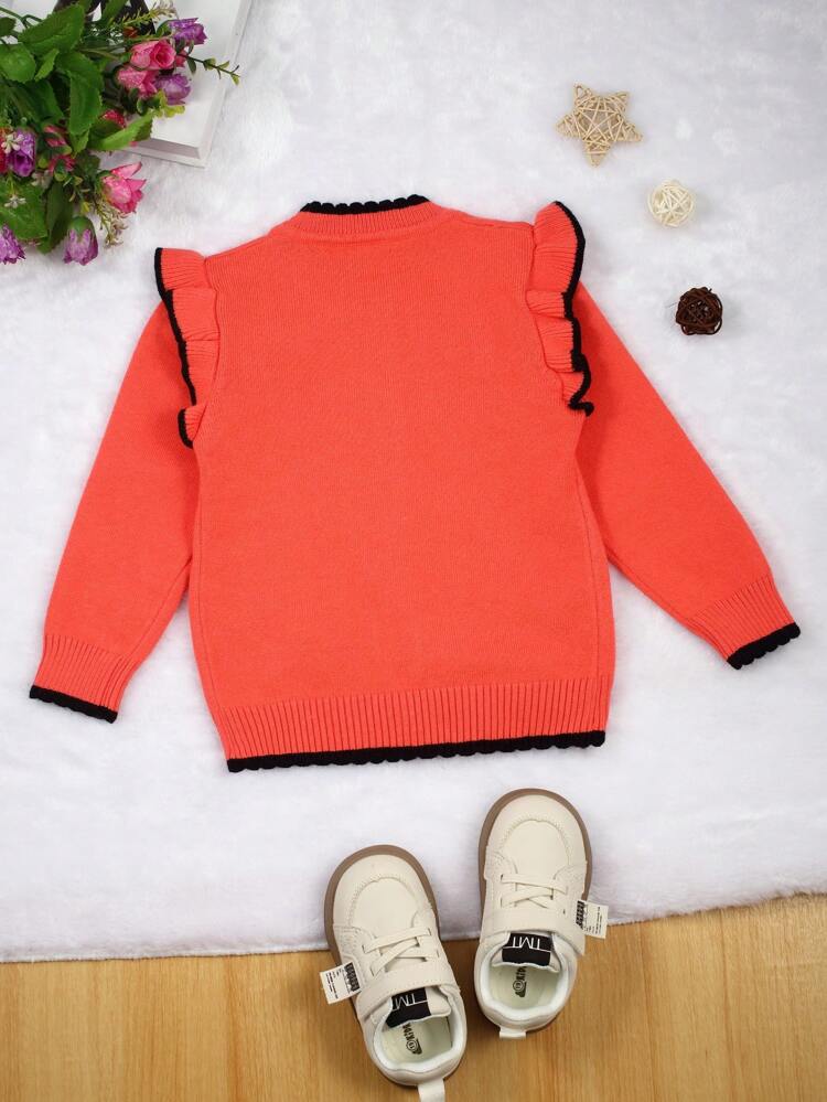 Baby Girl Ruffle Trim Button Front Cardigan