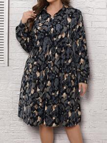 EMERY ROSE Plus Size Leopard Print Dress - Multicolor - View 3