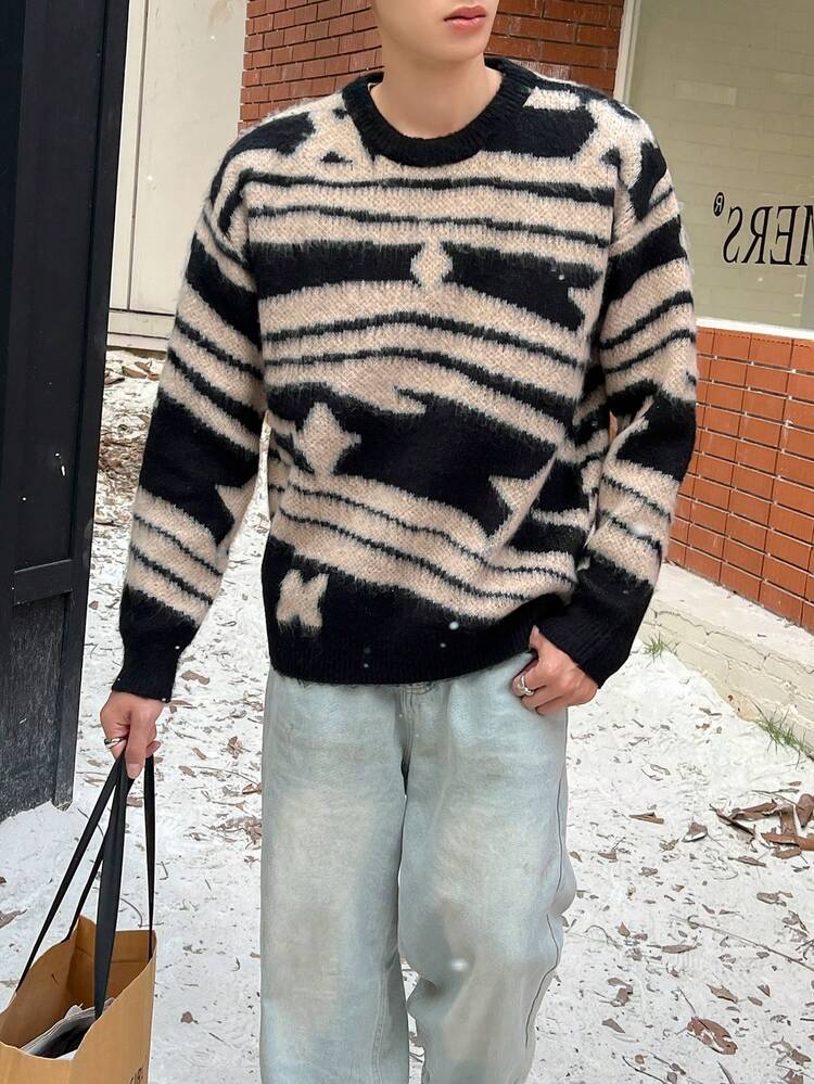 Men's Colorblock Drop Shoulder Sweater