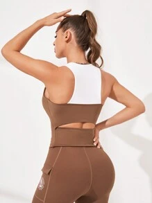 VARSITIE 運動瑜伽基礎款胸固定綁帶與背心設計 - 彩色 - 查看 2