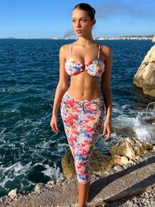 SHEIN Swim Women's Swimwear Set - Copyright Purchased Summer - Multicolor - View 5