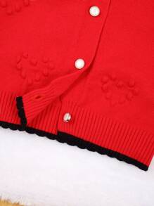 Baby Girls' Colorblock Border Ruffle Hem Cardigan