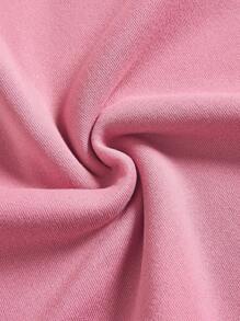 SHEIN EZwear 女式聖誕印花下肩毛絨衛衣 - 淺粉色 - 查看 4