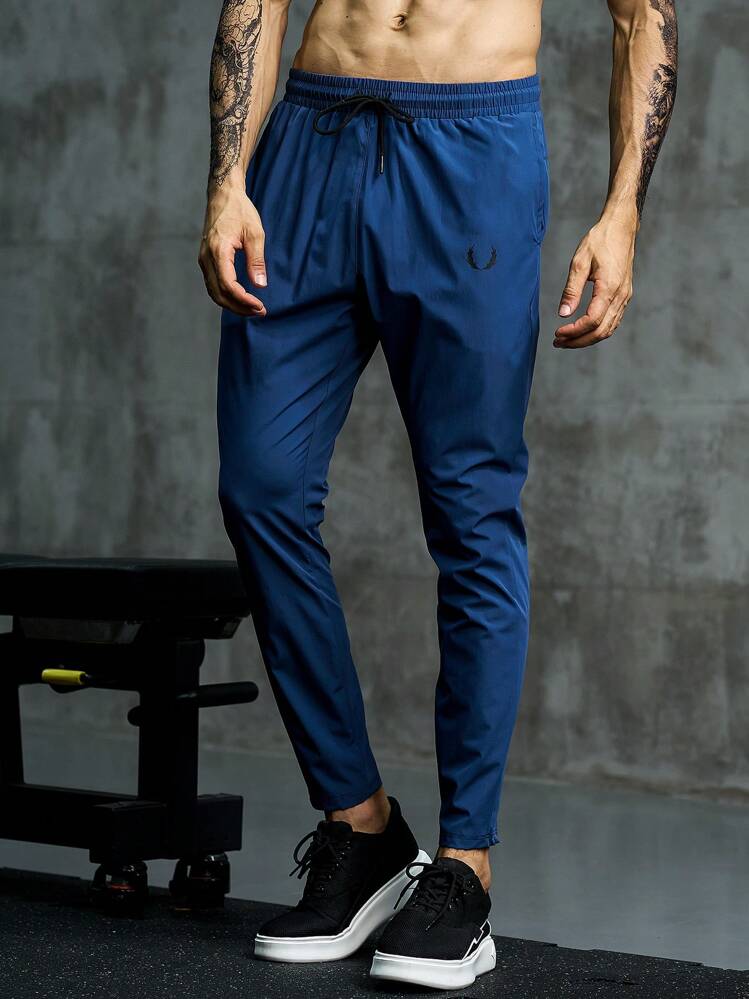 Manfinity Sport Corelite Men Drawstring Waist Slant Pocket Sports Pants - Blue - View 4