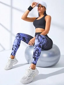 Running Nhuộm buộc Eo cao Điền kinh Xà cạp - Nhiều màu - Xem 2