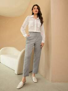 GENKIRA Random Jacquard Long Sleeve Shirt - White - View 4