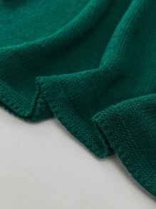 SHEIN Clasi 女士純色毛衣連身裙 - 墨綠色 - 查看 3