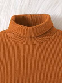 Baby Boys' High Neck Long Sleeve Knit Leisure Suit For Spring And Autumn - Brown - View 3