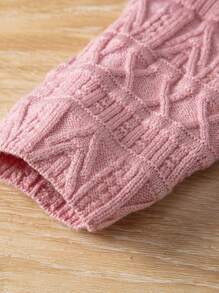 SHEIN Ensemble De Pull À Fleurs 3d Pour Bébé Filles Et Pantalon Tricoté Décoré