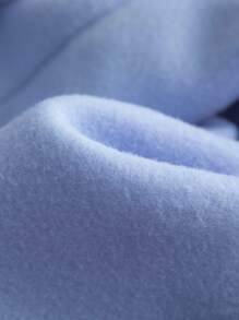 INAWLY Women's Cartoon Duck Pattern Drop Shoulder Fleece Sweatshirt - Baby Blue - View 3