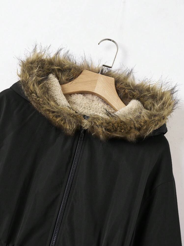 SHEIN EZwear Ladies' Regular Fit Jacket In Fall/Winter - Black - View 4