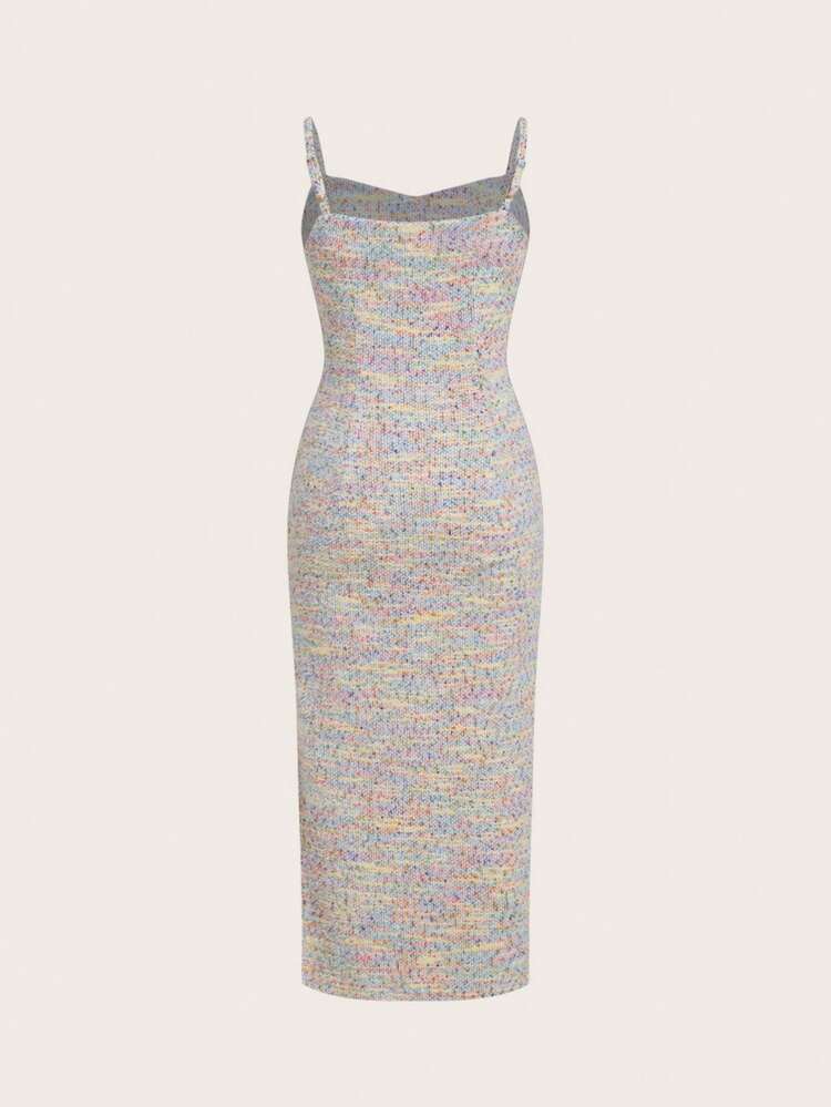 Space Dye Split Thigh Cami Dress