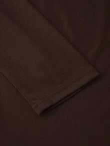 Manfinity Men's Simple Dinosaur Print Round Neck Long Sleeve T-shirt - Coffee Brown - View 6