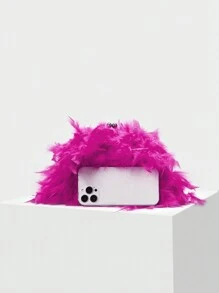 MOTF PREMIUM FEATHER DECOR HOT PINK CROSSBODY BAG - Hot Pink - View 4