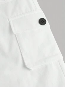 SHEIN Quần thể thao & giải trí dành cho nữ Tween màu trơn - trắng - Xem 4