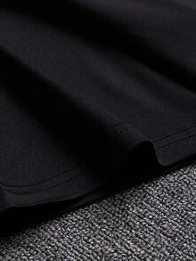 Manfinity Homme Men's Christmas Letter & Cartoon Printed Short Sleeve T-shirt - Black - View 4