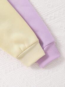 SHEIN 2pcs Butterfly & Letter Printed Fleece Hoodies - Multicolor - View 4