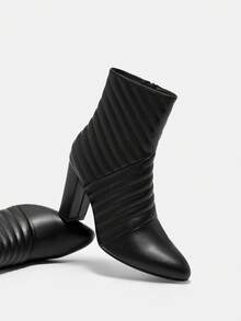 SheIn BIZ Của phụ nữ Tối giản Đúng mốt Giày cao gót Giày ống Ankle - màu đen - Xem 5