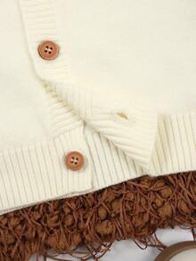 Baby Boys' Cardigan With Bear Embroidery And Button Front - Beige - View 5