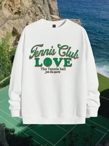 Aesthetic Post Men's Letter Printed Sweatshirt - White - View 1