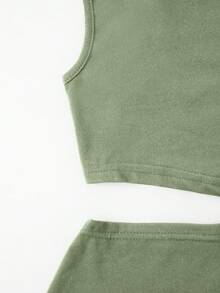 VaVaBold Một bờ vai Xu hướng: Cắt giảm Tách Đầm Đối với phụ nữ - màu xanh lá - Xem 6