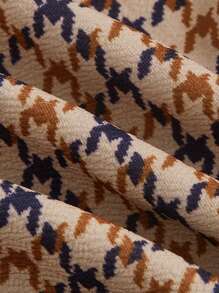 SHEIN MOD 拉链喇叭腿千鸟格连体裤 - 彩色 - 查看 3