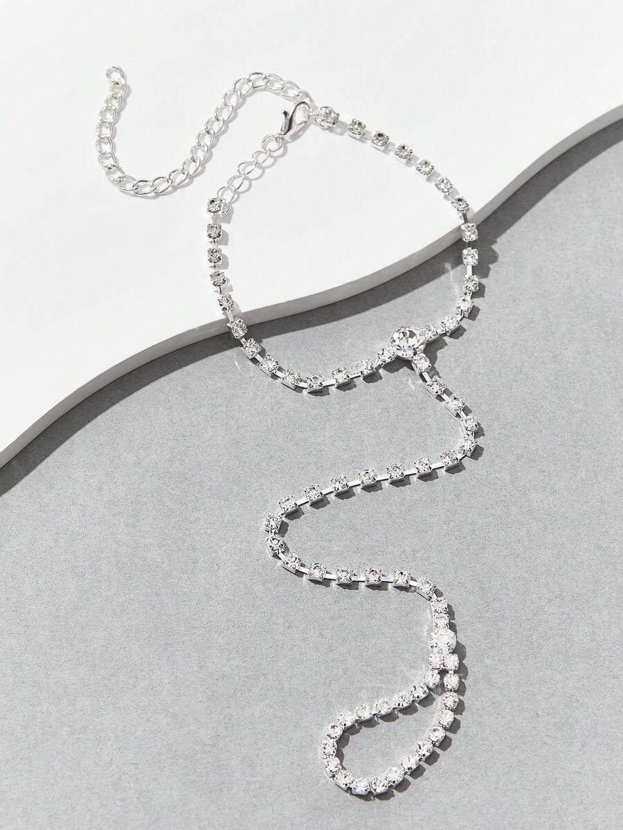 SHEIN BAE 1入組簡約時尚個性化鏈條手鍊 - 銀色 - 查看 1