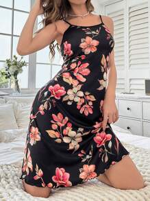 Floral Print Cami Nightdress - Multicolor - View 4