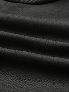 SHEIN 孕婦純色可調腰部長褲 - 黑色 - 查看 5