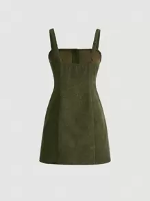 SHEIN MOD Solid Button Front Cami Dress