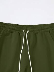 Manfinity EMRG Nam In Đồ họa Eo dây rút Quần Chạy bộ - xanh quân đội - Xem 5